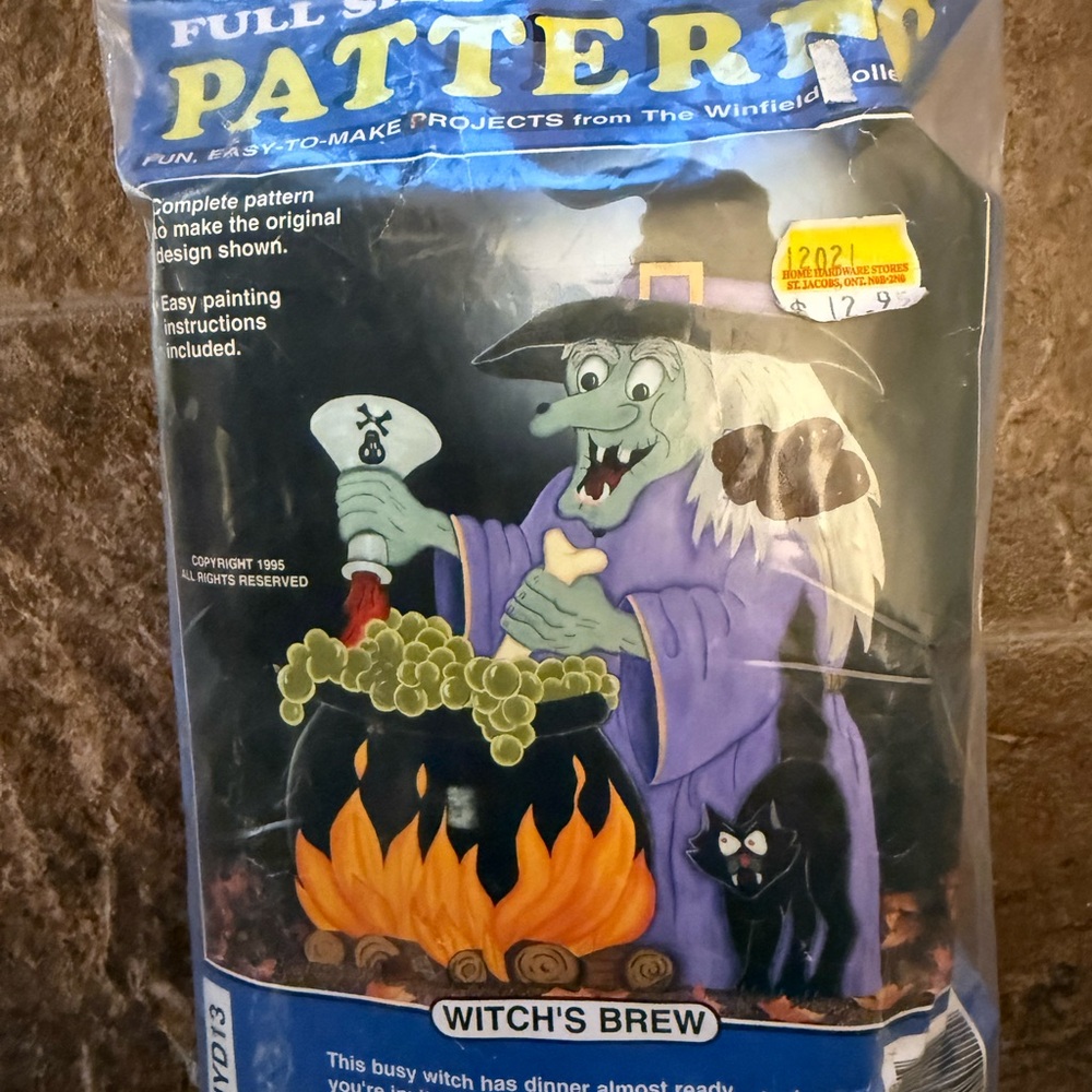 Witch’s Brew 46” Full-Size Wooden Halloween Pattern (vintage/gently used)